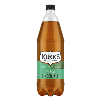 Kirks Dry Ginger Ale 1.25L Bottle Case of 12