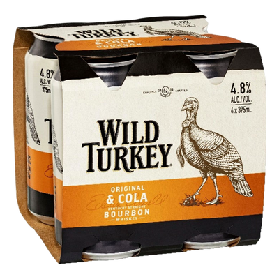 Wild Turkey & Cola 375ml Can 4 Pack