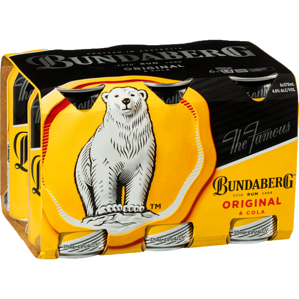 Bundaberg Original UP Rum & Cola 375ml Can 6 Pack