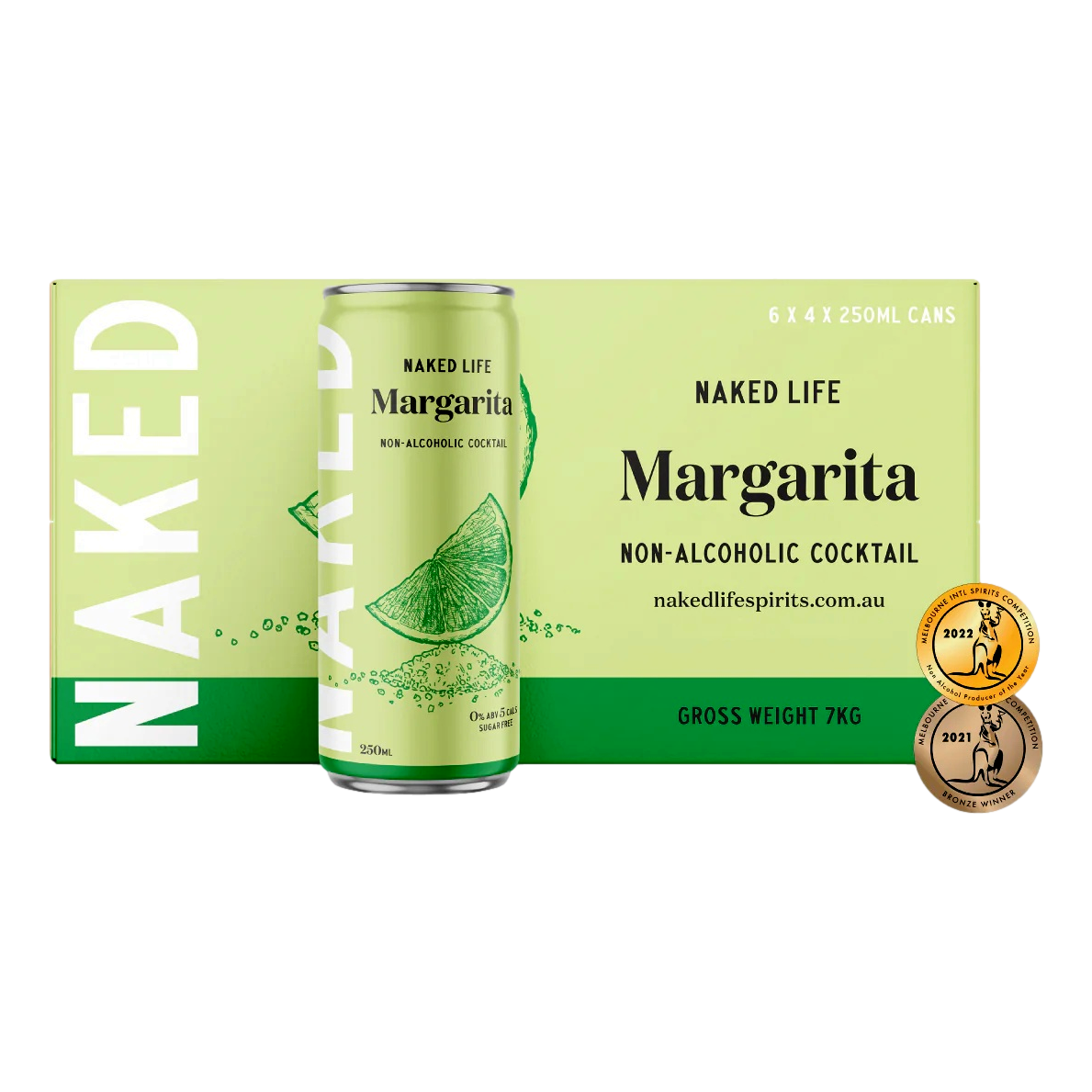 Naked Life Non-Alcoholic Margarita Cocktail 250ml Can Case of 24