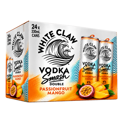 White Claw Smash Double Passionfruit Mango Vodka 6% 330ml Can Case of 24