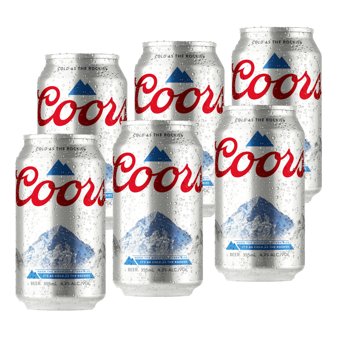 Coors Lager 355ml Can 6 Pack