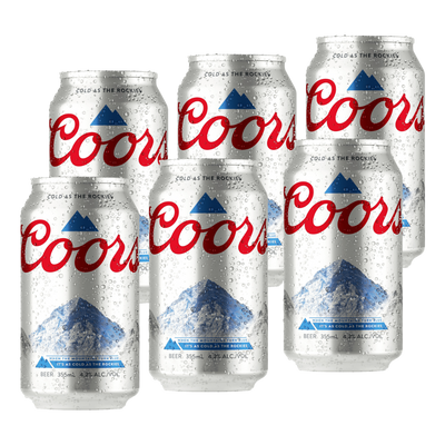 Coors Lager 355ml Can 6 Pack