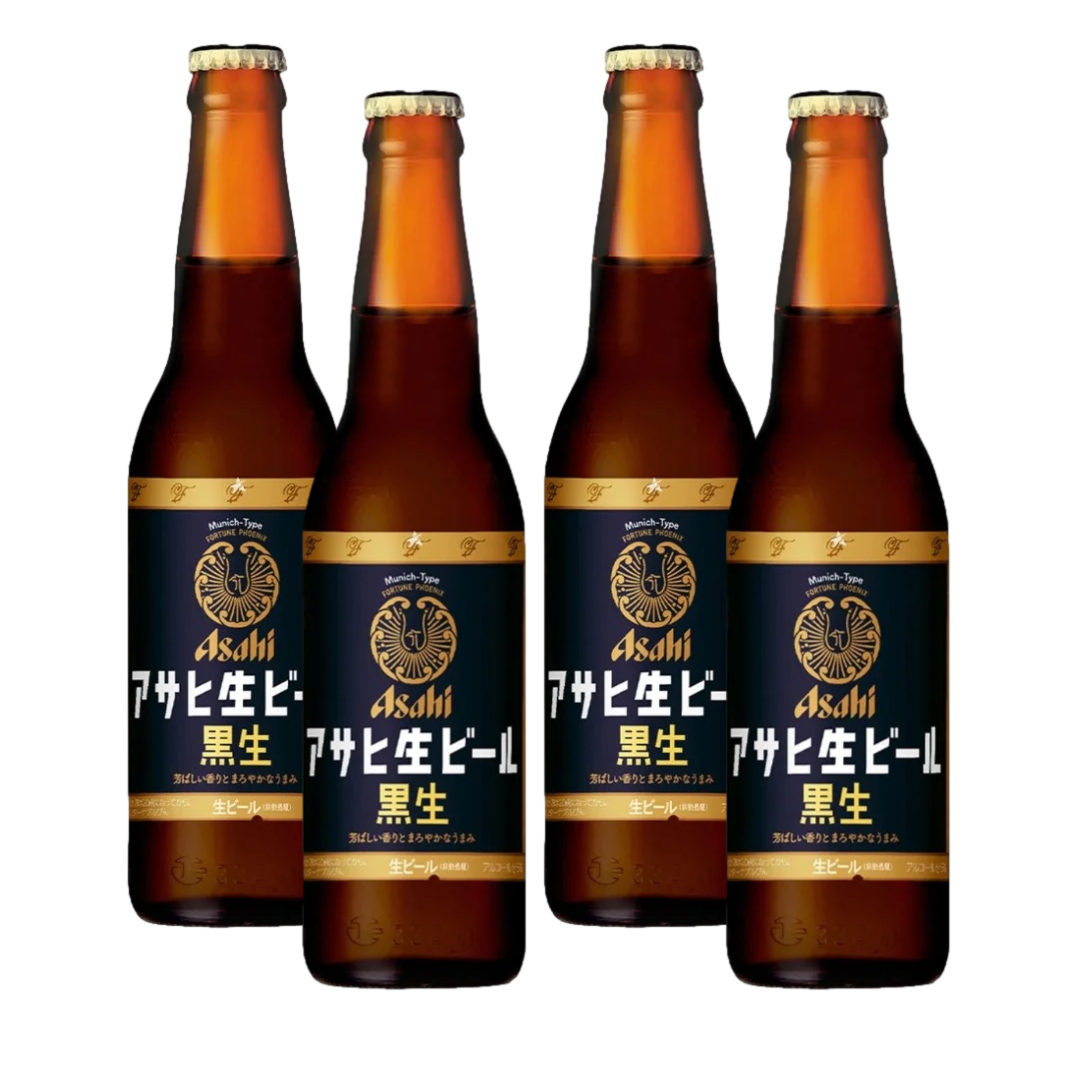 Asahi Black Draft Munich Type Lager 334ml Bottle 4 Pack