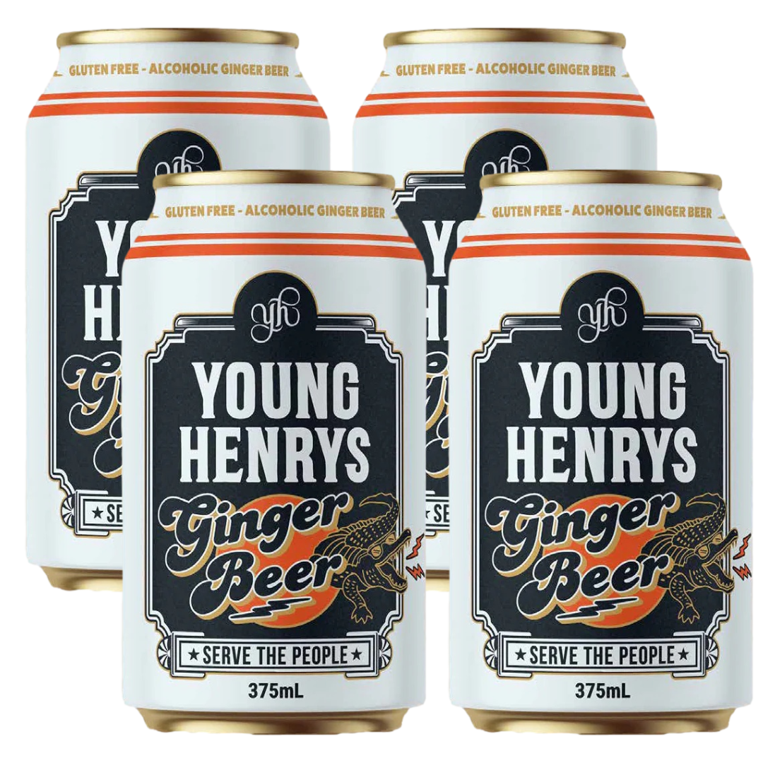 Young Henrys Alcoholic Ginger Beer 375ml Can 4 Pack