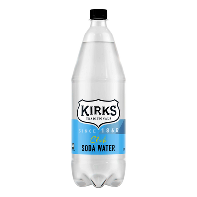 Kirks Club Soda Water 1.25L Bottle Single Case of 12