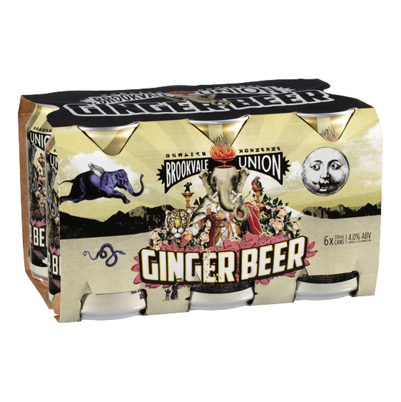 Brookvale Union Alcoholic Ginger Beer 330ml Can 6 Pack