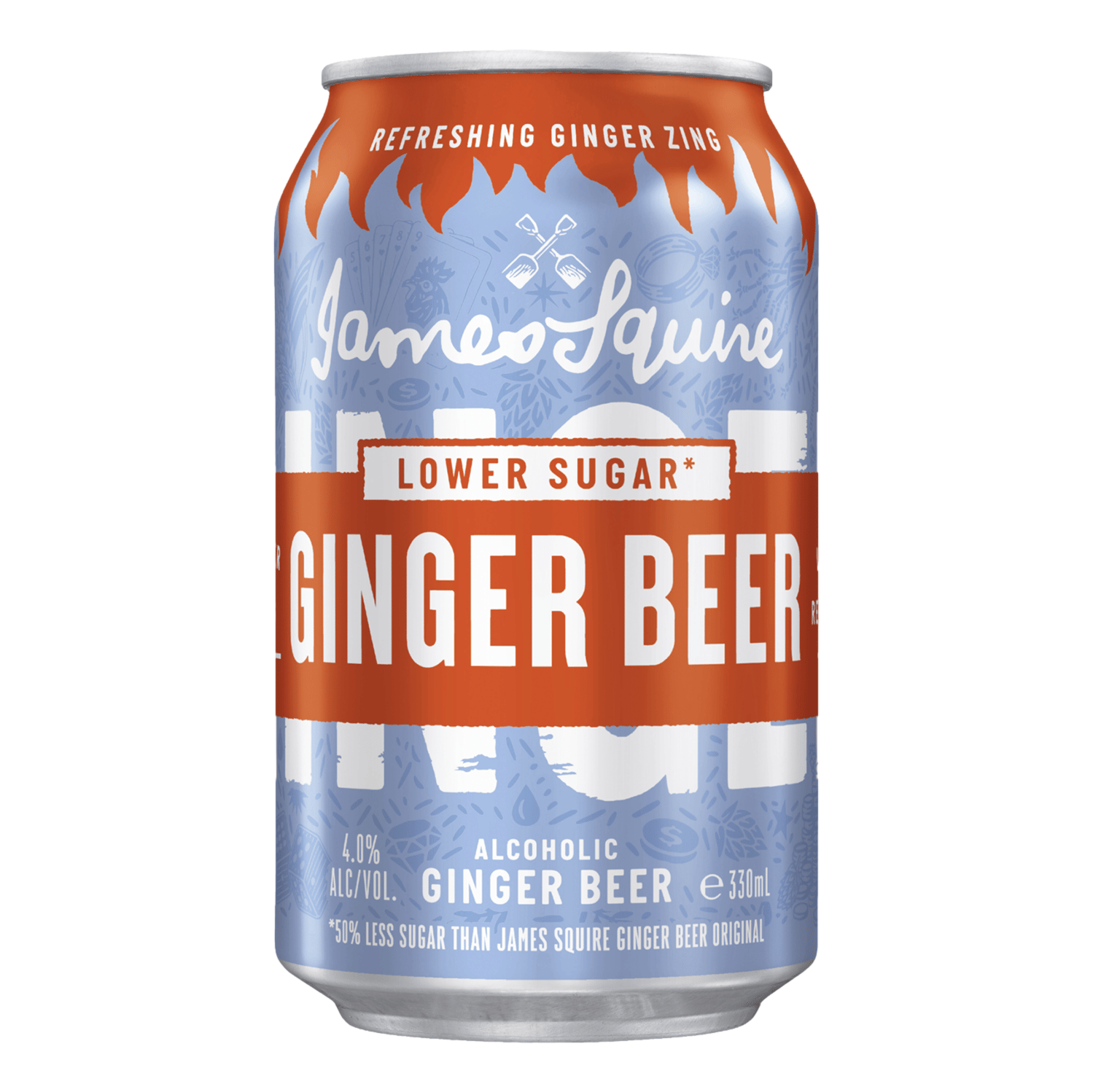 James Squire LOWER SUGAR Alcoholic Ginger Beer 330ml Can Single