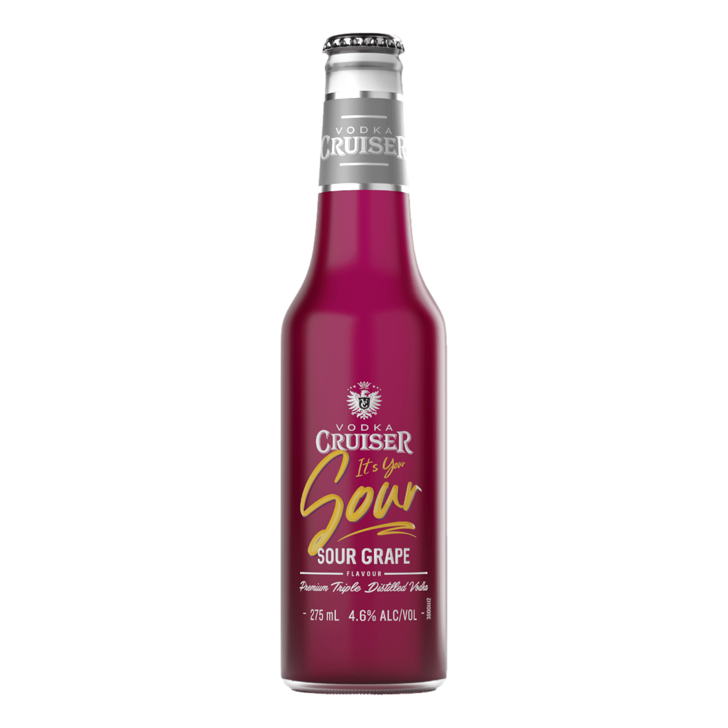 Vodka Cruiser Sour Grape 275ml Bottle 4 Pack