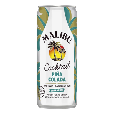 Malibu Coconut Rum Pina Colada Cocktail 250ml Can Case of 24