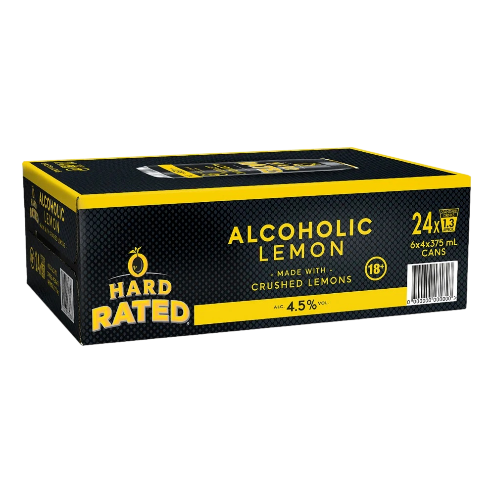 Hard Rated Alcoholic Lemon 4.5% 375ml Can Case of 24