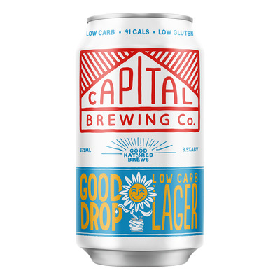 Capital Brewing Co. Good Drop Low Carb Lager 3.5% 375ml Can 4 Pack