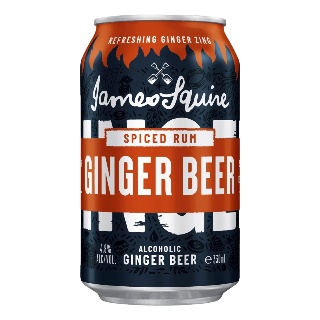 James Squire Spiced Rum Ginger Beer 330ml Can 4 Pack