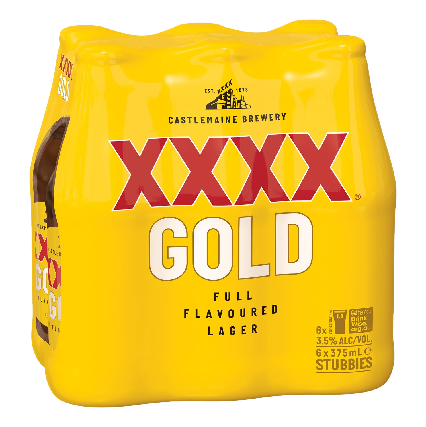 XXXX Gold Lager 3.5% 375ml Bottle 6 Pack