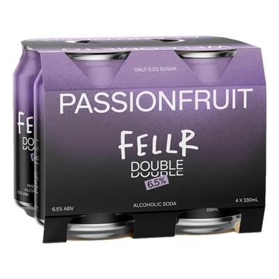 Fellr DOUBLE Seltzer Passionfruit 6% 330ml Can 4 Pack