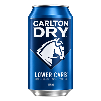 Carlton Dry Lower Carb Lager 375ml Can 6 Pack