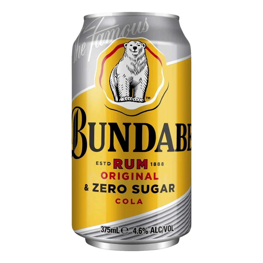 Bundaberg UP Bare Rum & Zero Sugar Cola 375ml Can 6 Pack