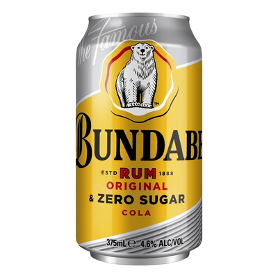 Bundaberg UP Bare Rum & Zero Sugar Cola 375ml Can 6 Pack