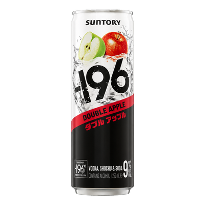 Suntory -196 Double Apple Shochu Vodka Soda 9% 250ml Can Case of 24