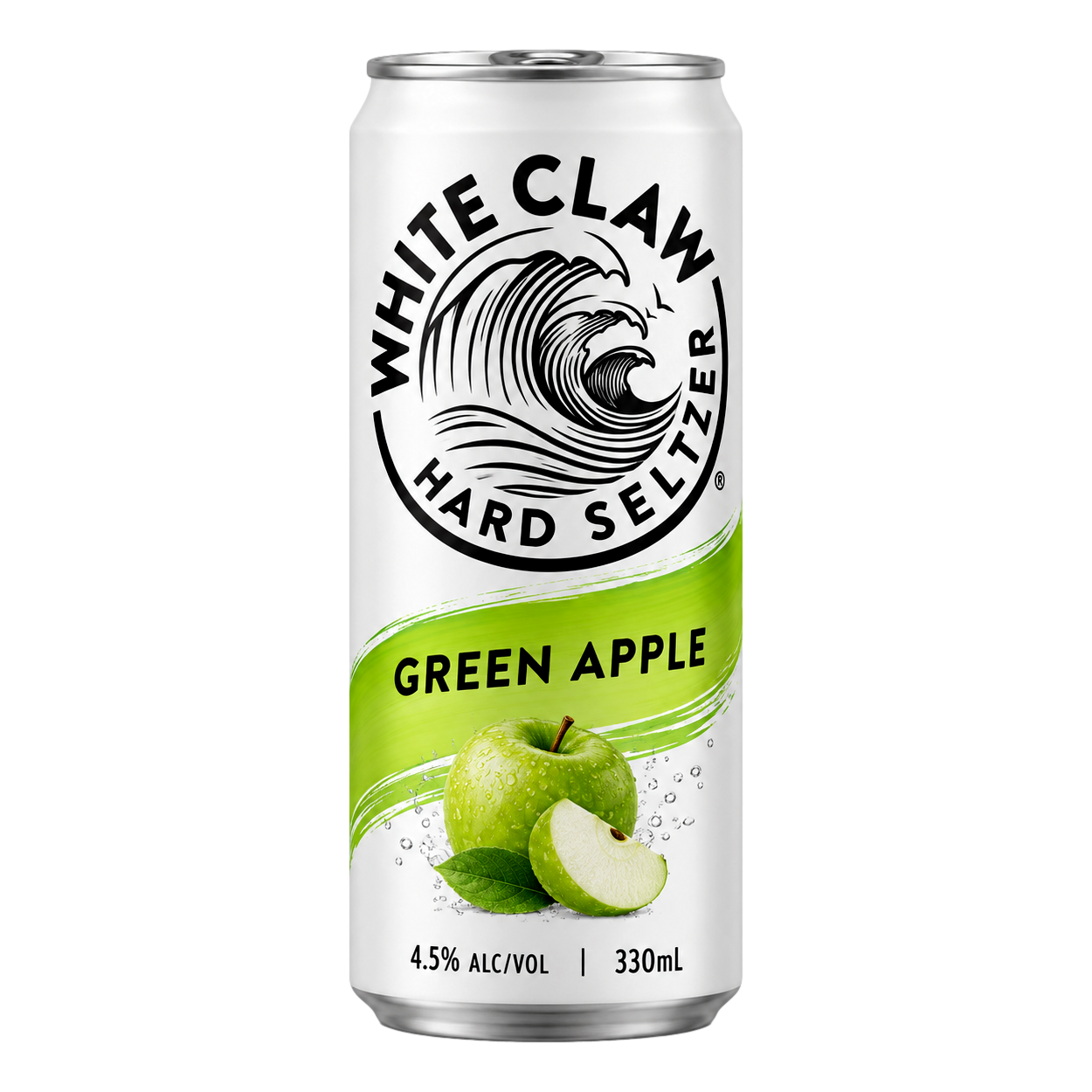 White Claw Hard Seltzer Green Apple 4.5% 330ml Can Single