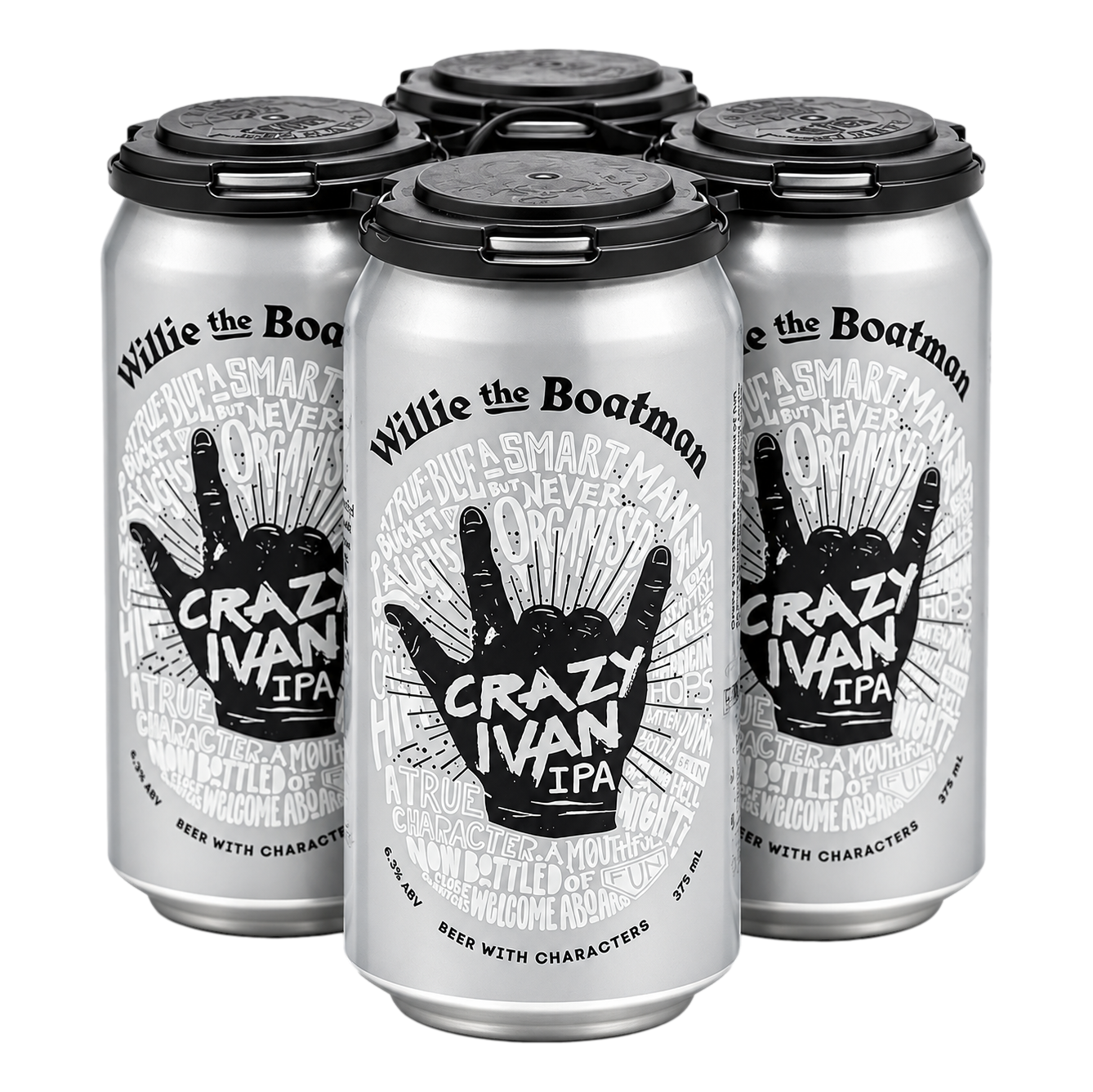 Willie The Boatman Crazy Ivan IPA 6.3% 375ml Can 4 Pack