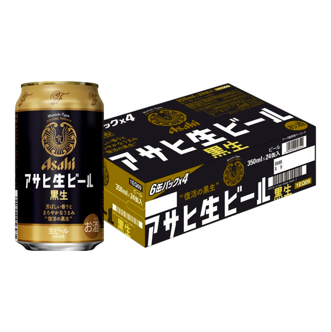 Asahi Black Draft Munich Type Lager 350ml Can Case of 24