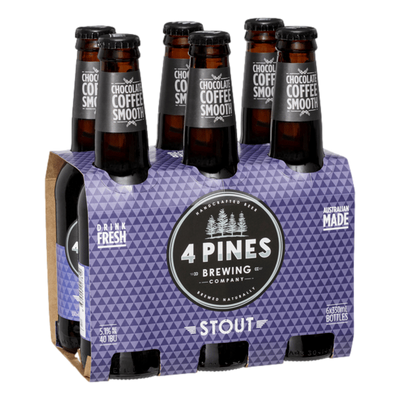 4 Pines Nitro Stout 330ml Bottle 6 Pack
