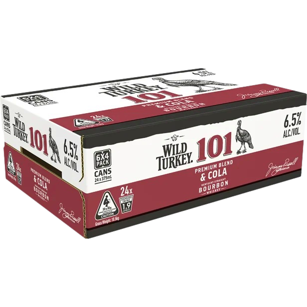 Wild Turkey 101 & Cola 6.5% 375ml Can Case of 24