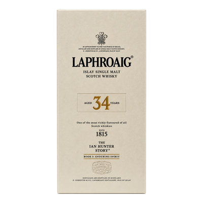 Laphroaig Single Malt Scotch Whisky 34 YO The Ian Hunter Story Book 5 Enduring Spirit 700ml