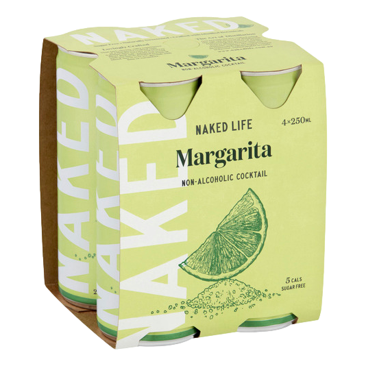 Naked Life Non-Alcoholic Margarita Cocktail 250ml Can 4 Pack