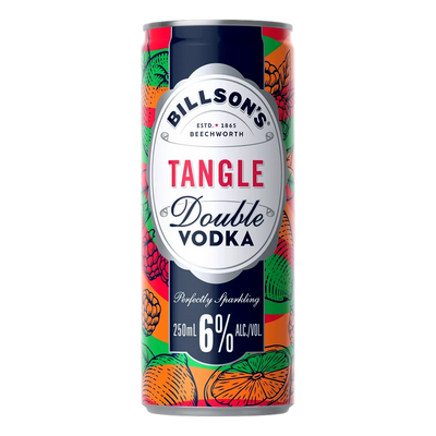 Billson's Tangle DOUBLE Vodka 6% 250ml Can Case of 24
