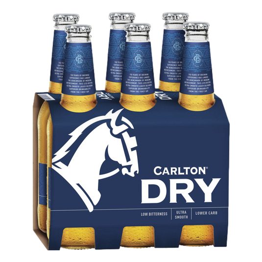 Carlton Dry Low Carb Lager 330ml Bottle 6 Pack