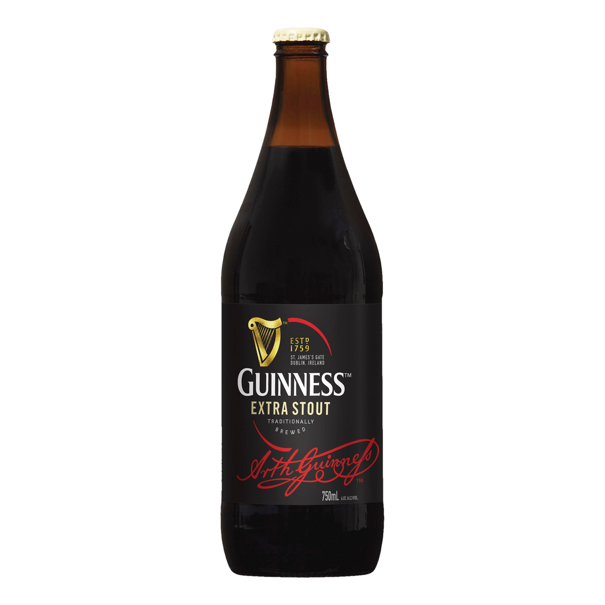 Guinness Extra Stout 750ml Bottle Case of 12