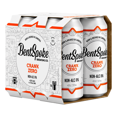 BentSpoke Crank Zero Non Alcoholic IPA 375ml Can  4 Pack