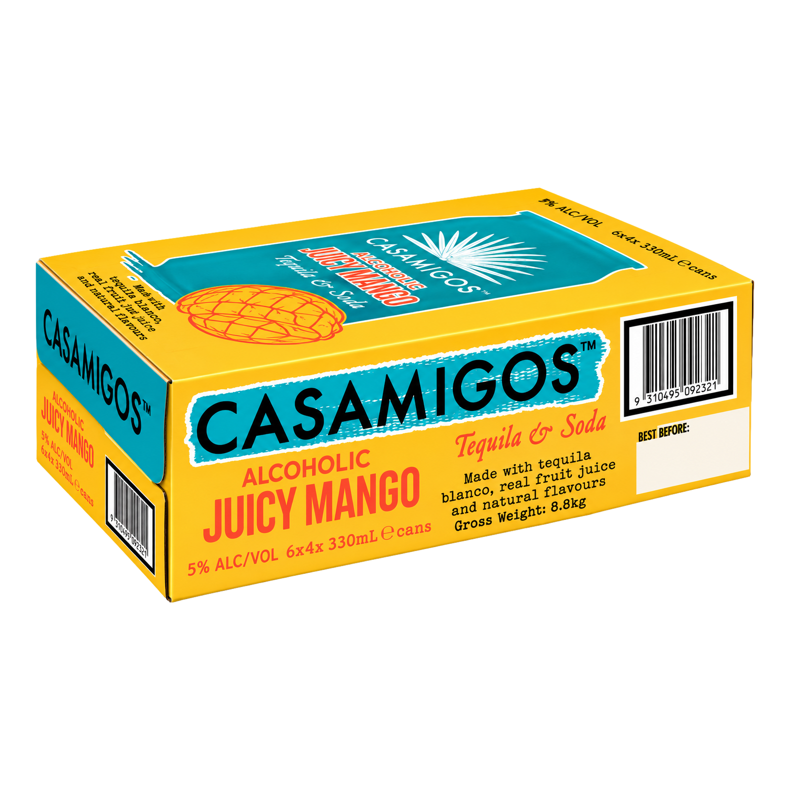 Casamigos Tequila & Soda Juicy Mango 5% 330ml Can Case of 24
