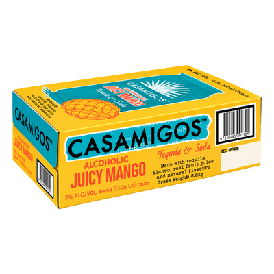 Casamigos Tequila & Soda Juicy Mango 5% 330ml Can Case of 24