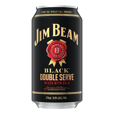 Jim Beam Black & Cola Double Serve 6.9% 375ml Can 10 Pack