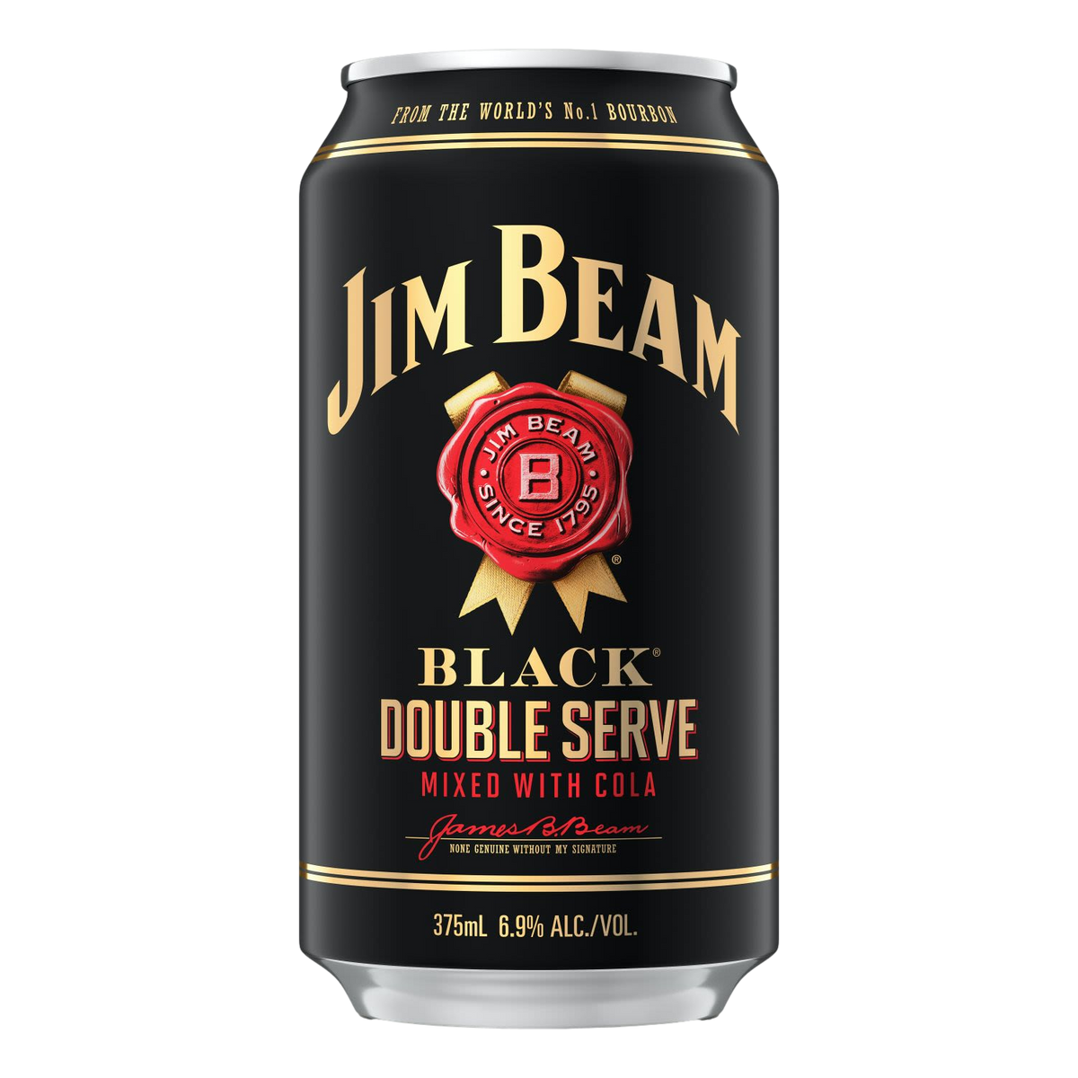 Jim Beam Black & Cola Double Serve 6.9% 375ml Can Single