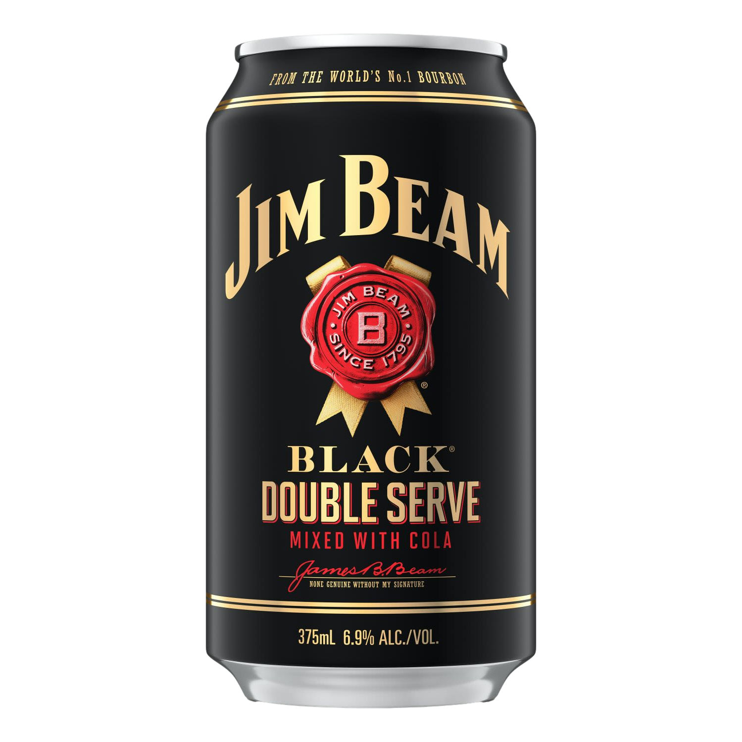Jim Beam Black & Cola Double Serve 6.9% 375ml Can Single