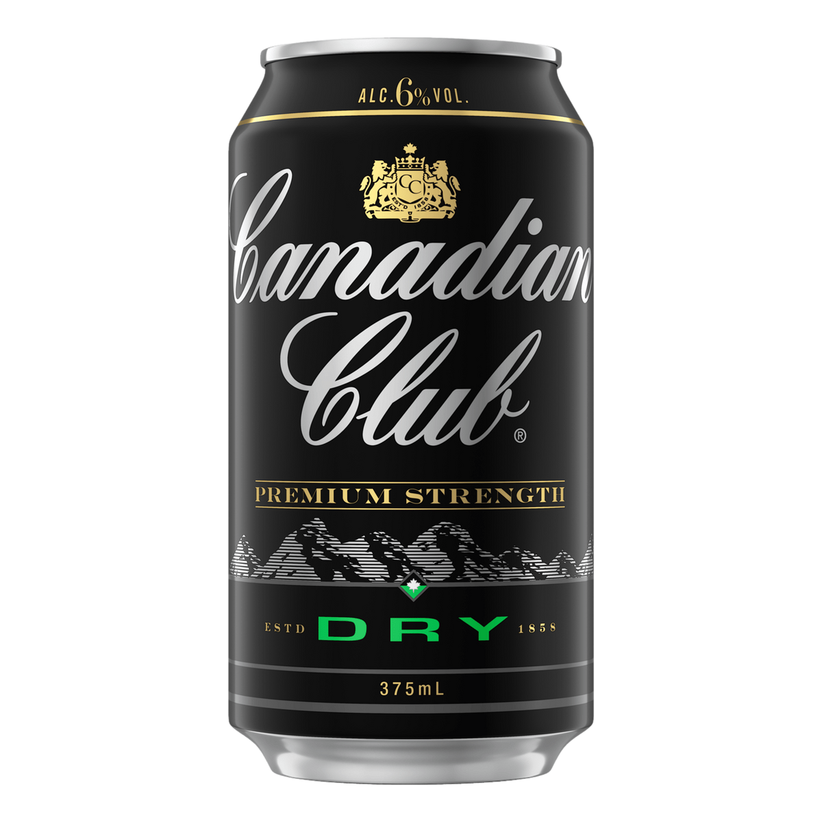 Canadian Club Whisky & Dry Premium 6% 375ml Can 4 Pack