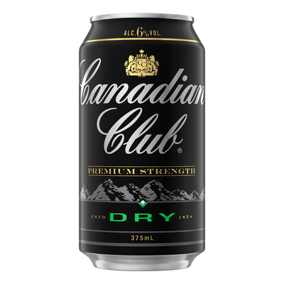 Canadian Club Whisky & Dry Premium 6% 375ml Can 4 Pack