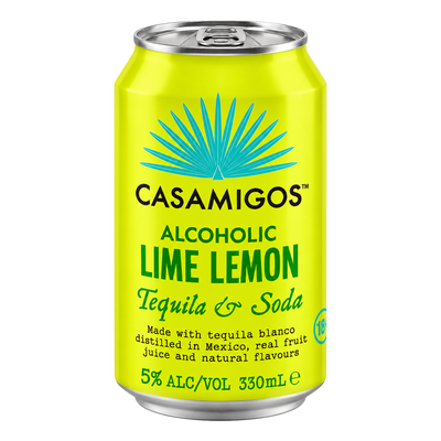 Casamigos Tequila & Soda Lime Lemon 5% 330ml Can 4 Pack