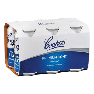 Coopers Premium Light Lager 2.9% 375ml Can 6 Pack