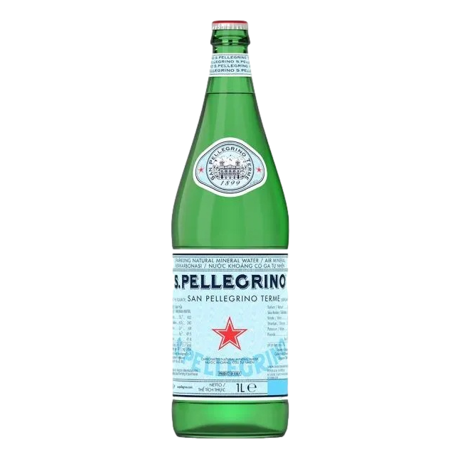 San Pellegrino Sparkling Mineral Water 1L Glass Bottle Single
