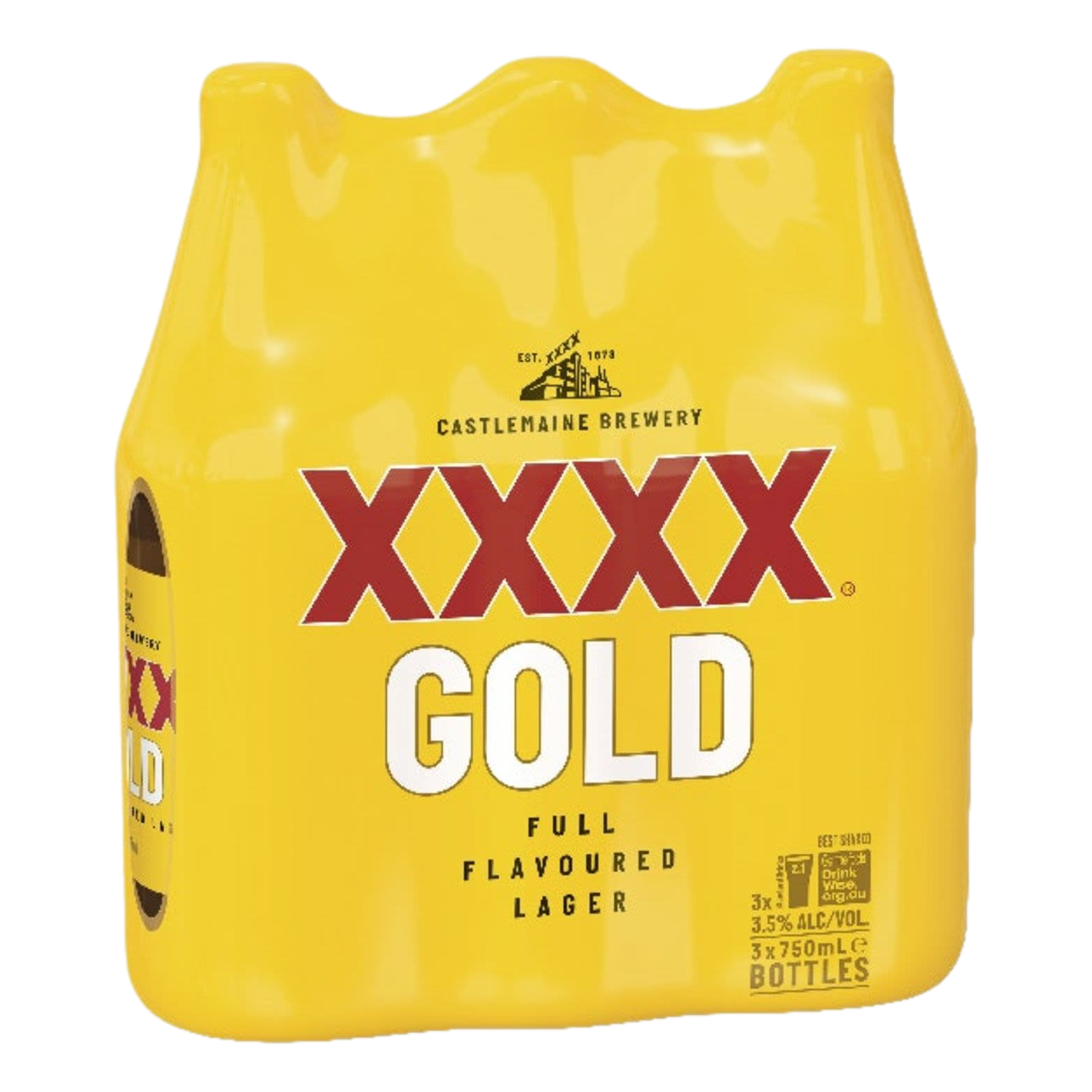 XXXX Gold Lager 3.5% 750ml Bottle 3 Pack