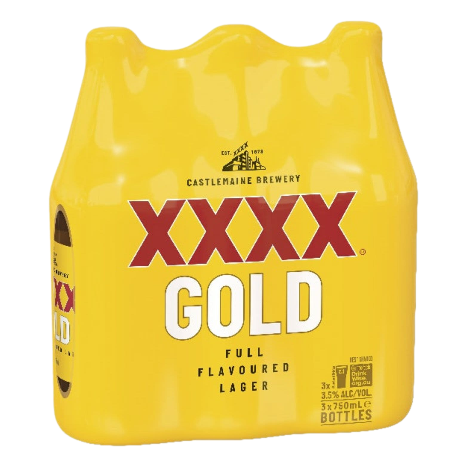 XXXX Gold Lager 750ml Bottle 3 Pack