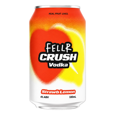 FELLR CRUSH Vodka Strawberry Lemon 4% 330ml Can Case of 24