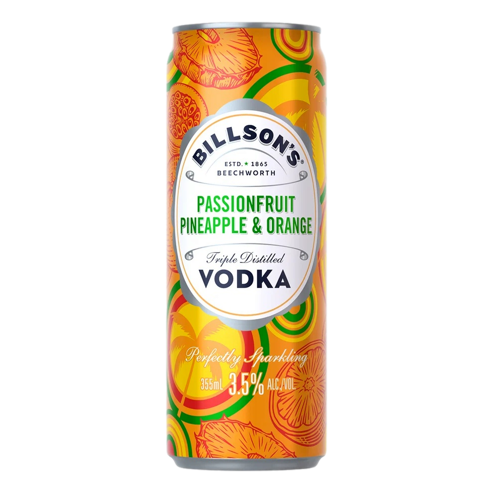 Billson's Passionfruit Pineapple & Orange Vodka 3.5% 355ml Can Single