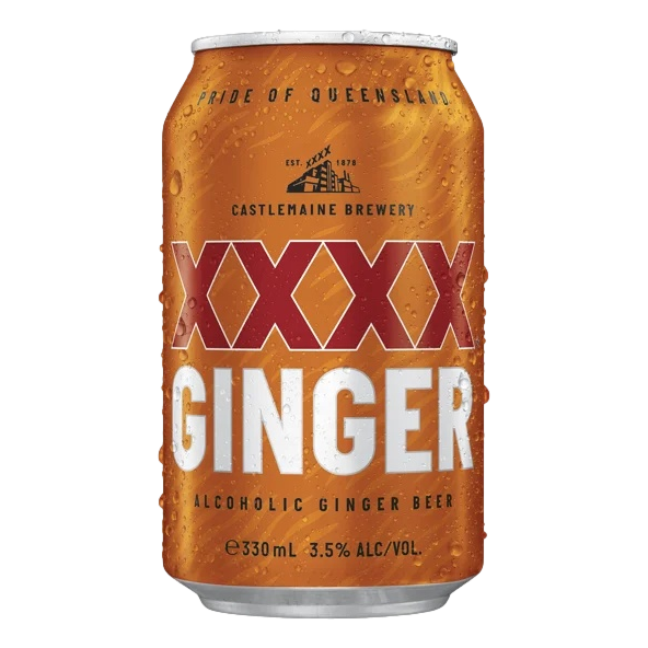 XXXX Alcoholic Ginger Beer 3.5% 330ml Can 6 Pack