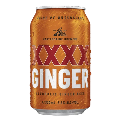 XXXX Alcoholic Ginger Beer 3.5% 330ml Can 6 Pack